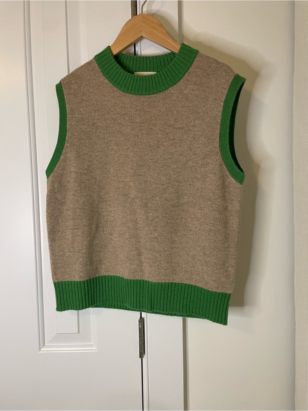 Maria de la Orden 100% Cashmere Sweater Vest Green Beige S
